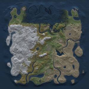 Thumbnail Rust Map: Procedural Map, Size: 4500, Seed: 356037471, 17 Monuments