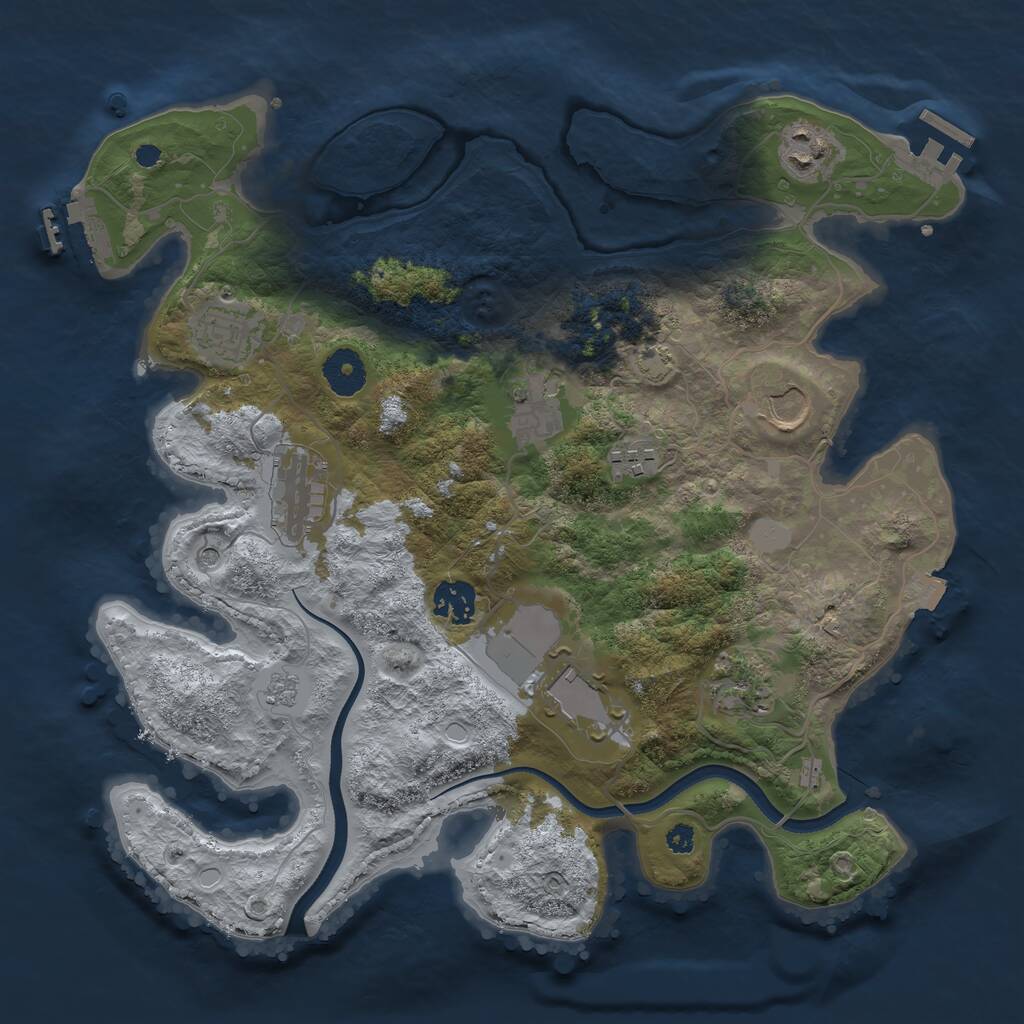 Rust Map: Procedural Map, Size: 3500, Seed: 82230089, 15 Monuments