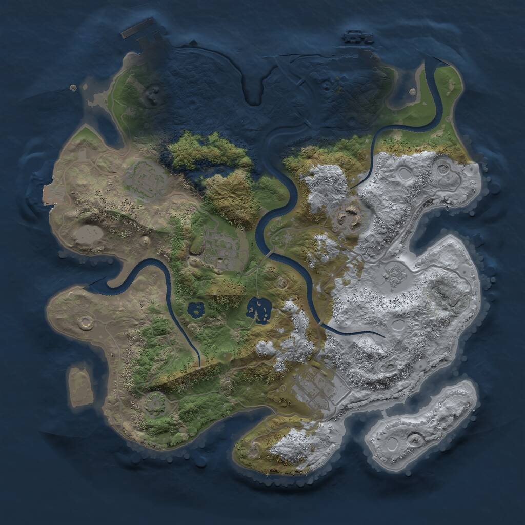 Rust Map: Procedural Map, Size: 3000, Seed: 22431, 11 Monuments