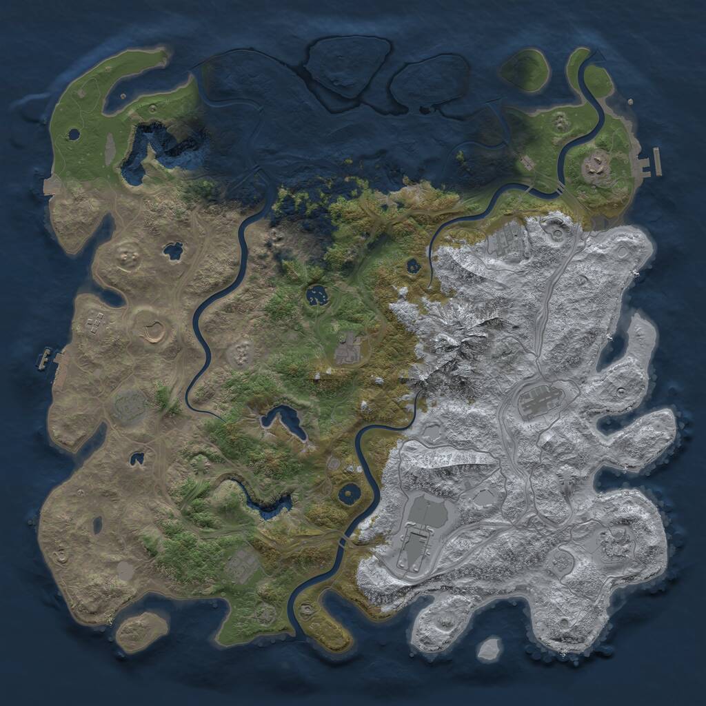 Rust Map: Procedural Map, Size: 5000, Seed: 29891129, 17 Monuments