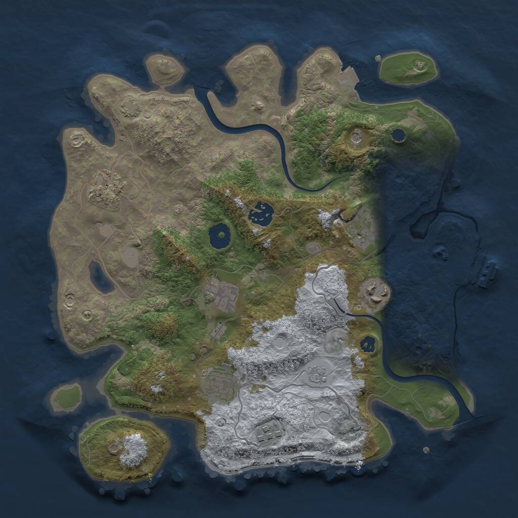 Rust Map: Procedural Map, Size: 3250, Seed: 20251107, 12 Monuments