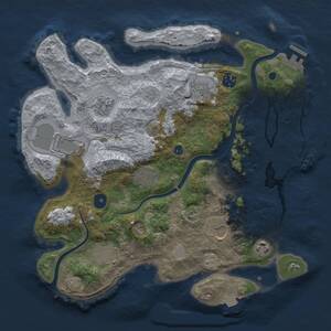 Thumbnail Rust Map: Procedural Map, Size: 3500, Seed: 1002569701, 15 Monuments