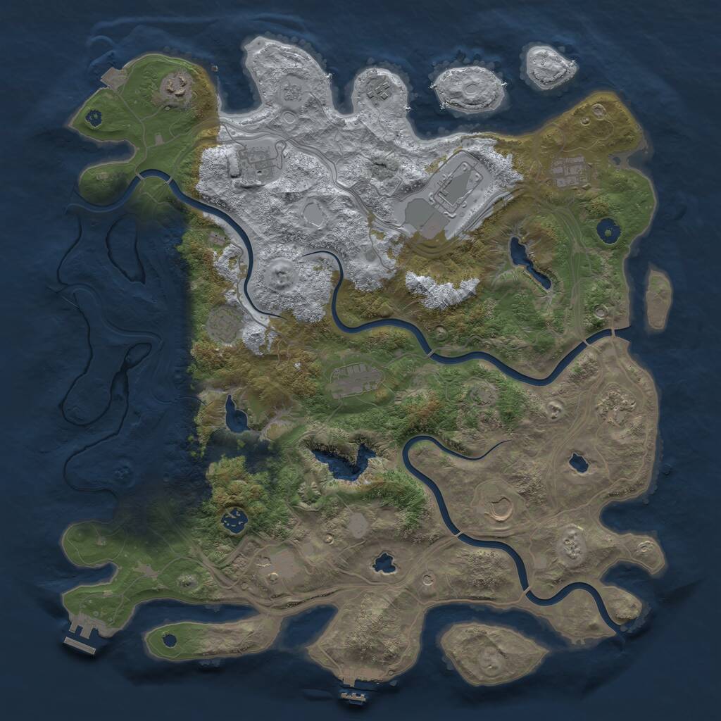 Rust Map: Procedural Map, Size: 4500, Seed: 213213, 17 Monuments