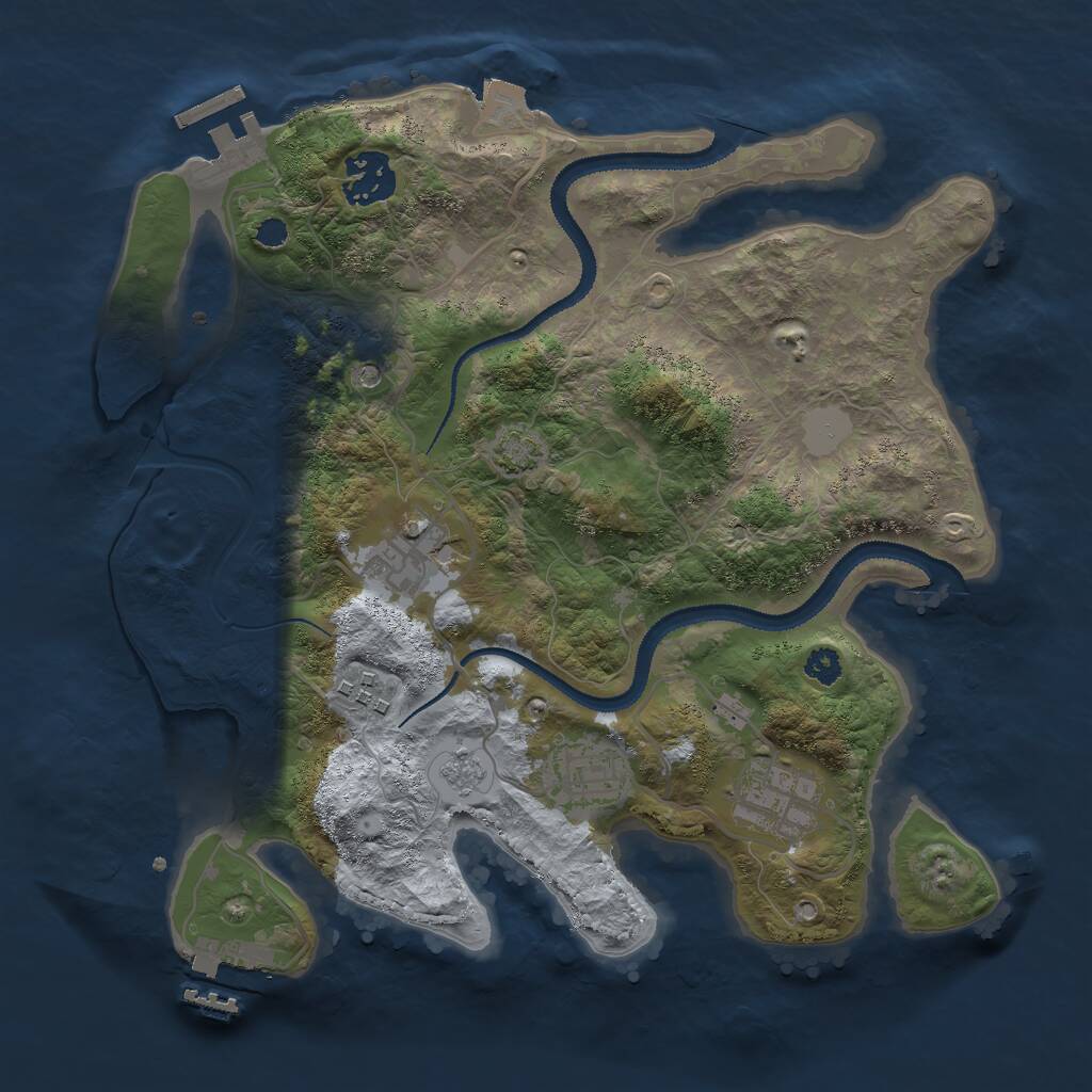 Rust Map: Procedural Map, Size: 3000, Seed: 8570, 11 Monuments