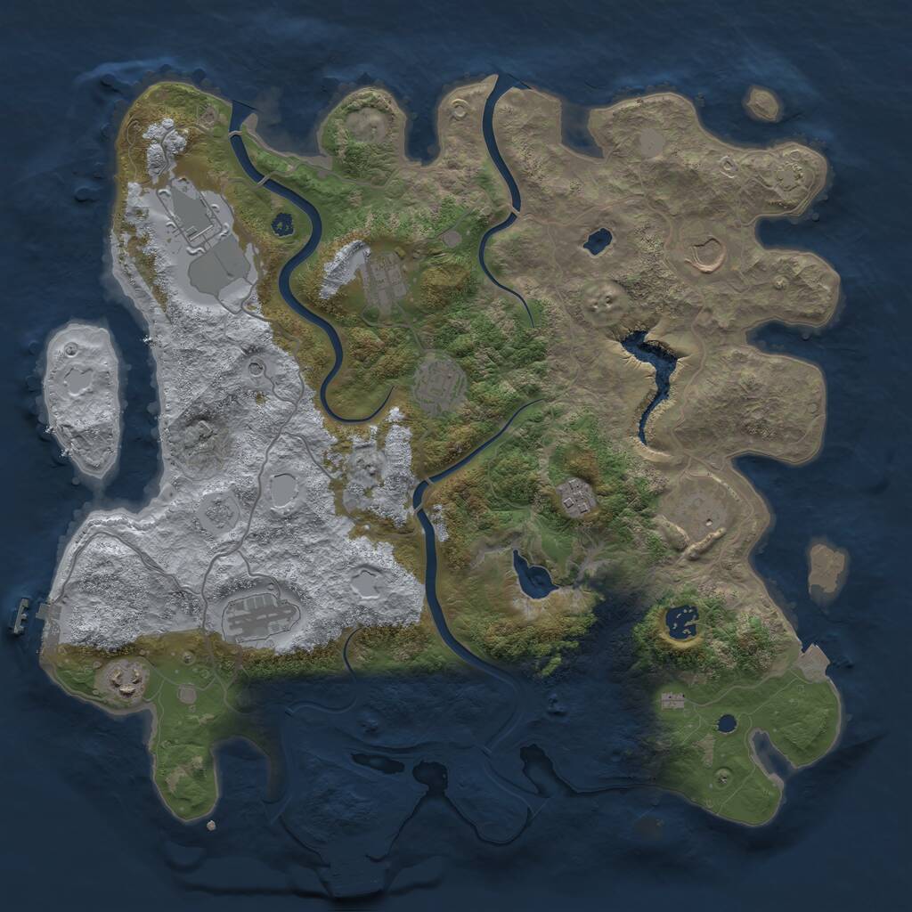Rust Map: Procedural Map, Size: 4000, Seed: 265527666, 15 Monuments