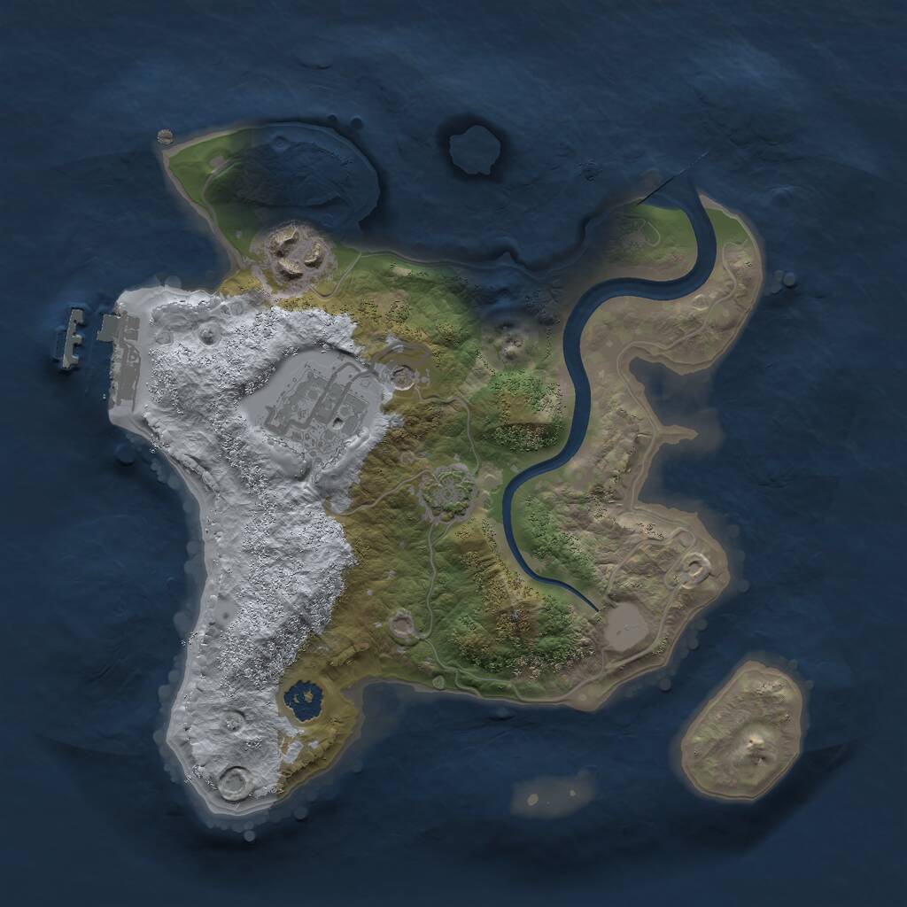 Rust Map: Procedural Map, Size: 2350, Seed: 323919723, 6 Monuments