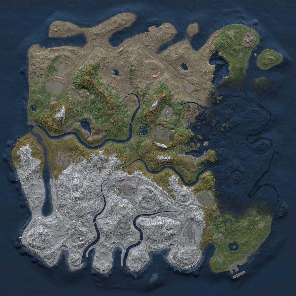 Rust Map: Procedural Map, Size: 4500, Seed: 1564343286, 16 Monuments
