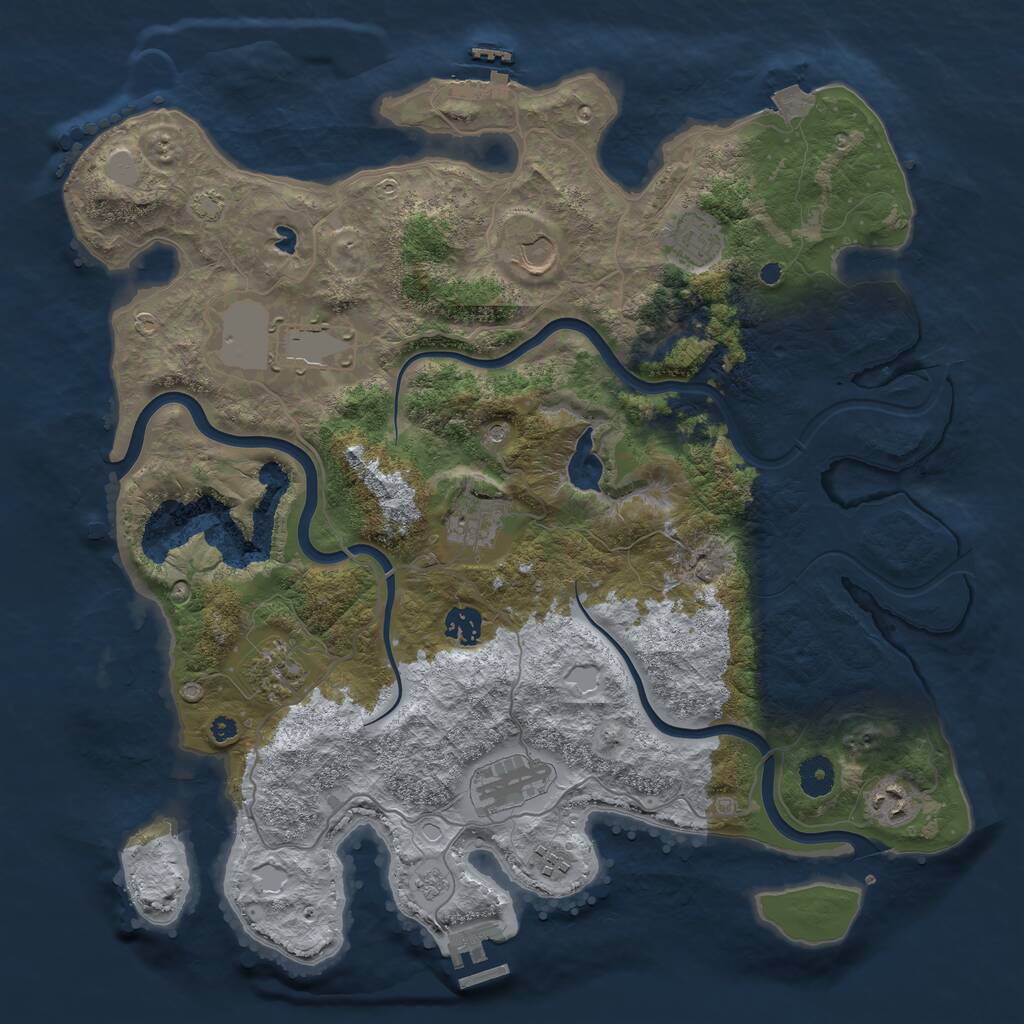 Rust Map: Procedural Map, Size: 4000, Seed: 410561596, 15 Monuments