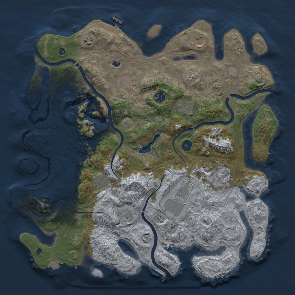 Rust Map: Procedural Map, Size: 4250, Seed: 1154498497, 16 Monuments