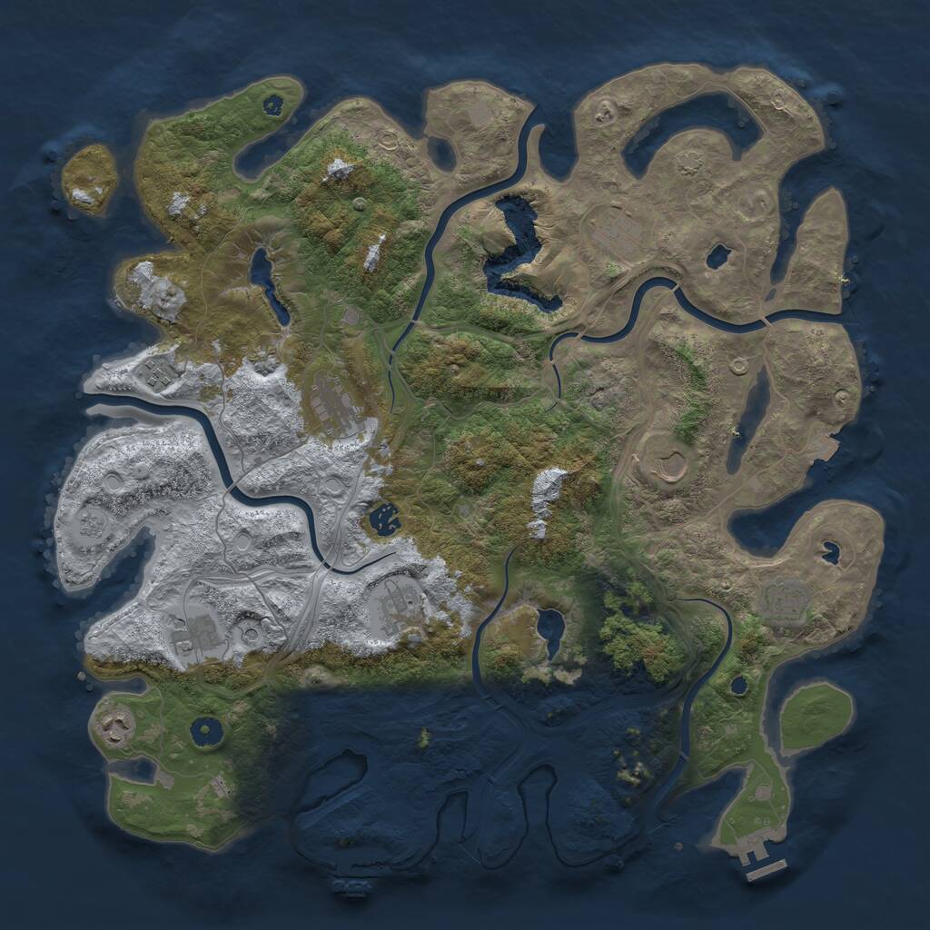 Rust Map: Procedural Map, Size: 4500, Seed: 255128394, 15 Monuments