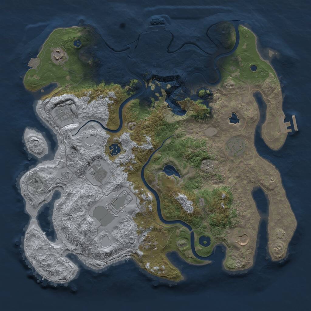 Rust Map: Procedural Map, Size: 4000, Seed: 163242345, 15 Monuments