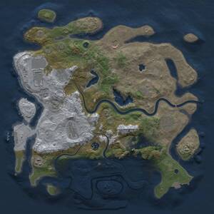 Thumbnail Rust Map: Procedural Map, Size: 4000, Seed: 92373934, 15 Monuments