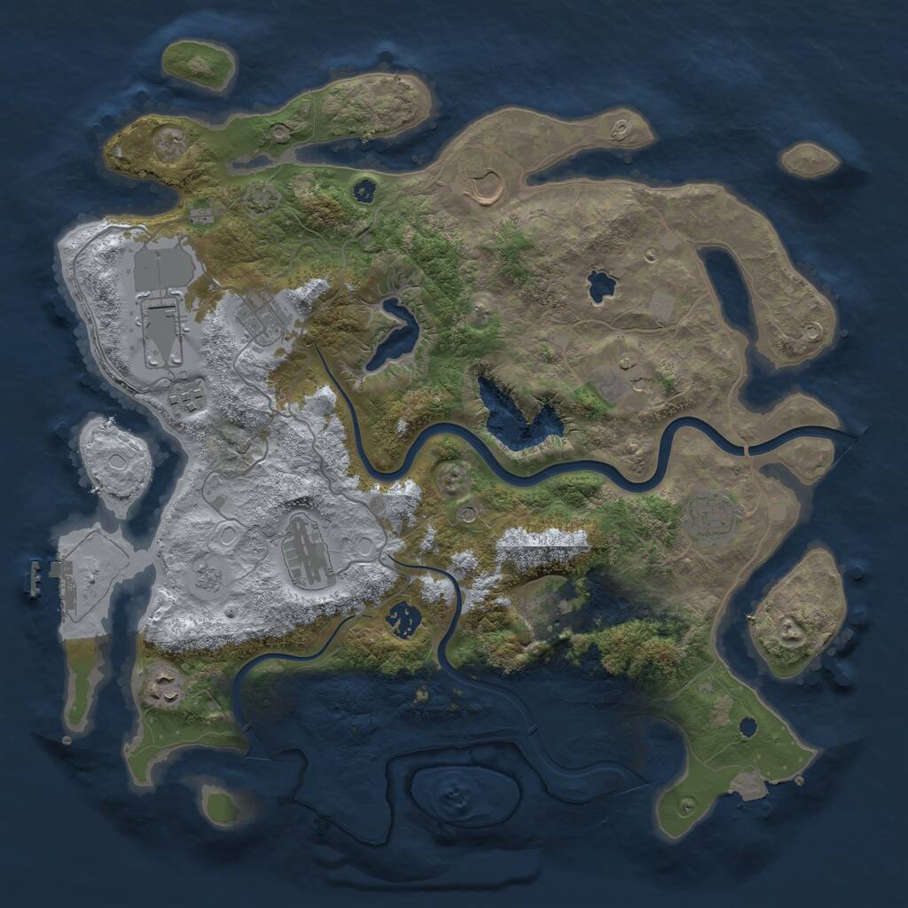 Rust Map: Procedural Map, Size: 4000, Seed: 92373934, 15 Monuments