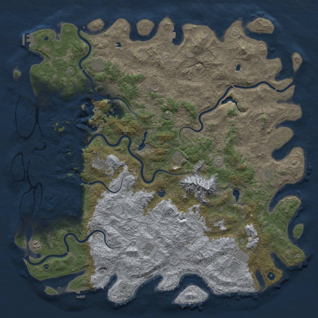 Rust Map: Procedural Map, Size: 5999, Seed: 1512742545, 17 Monuments