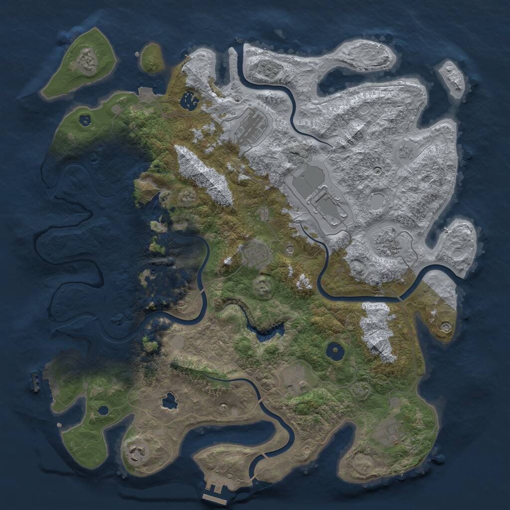 Rust Map: Procedural Map, Size: 4200, Seed: 3250, 16 Monuments