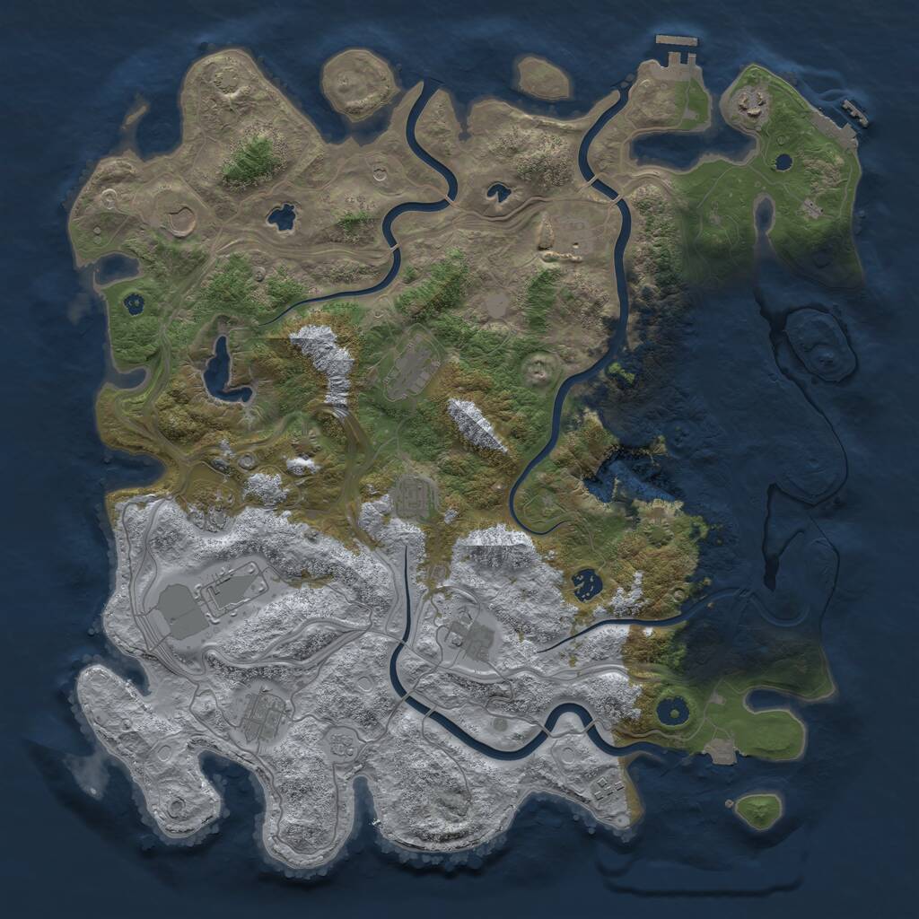 Rust Map: Procedural Map, Size: 4500, Seed: 986832673, 17 Monuments