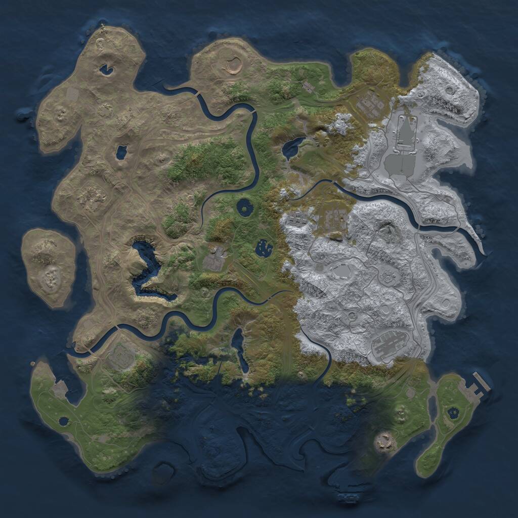 Rust Map: Procedural Map, Size: 4500, Seed: 170841125, 17 Monuments