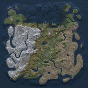 Thumbnail Rust Map: Procedural Map, Size: 4500, Seed: 837228376, 16 Monuments