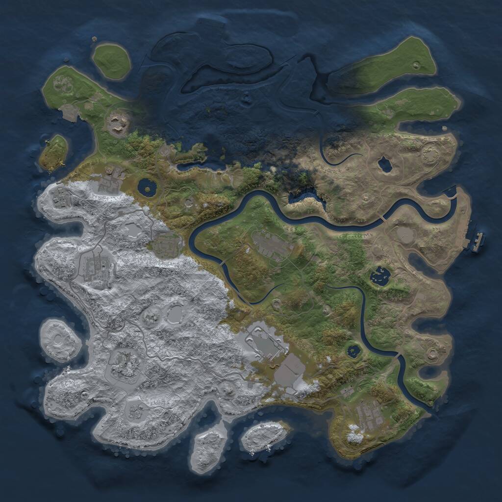 Rust Map: Procedural Map, Size: 4000, Seed: 279326273, 16 Monuments