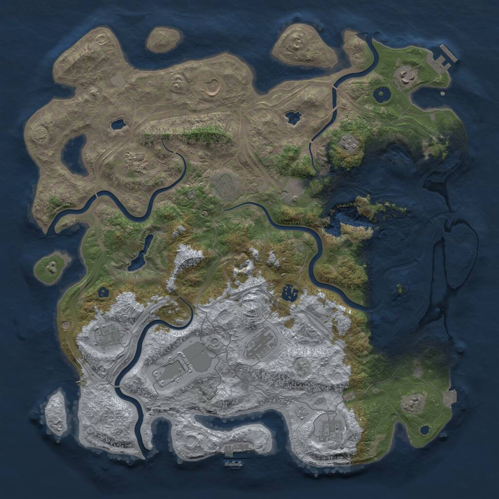 Rust Map: Procedural Map, Size: 4500, Seed: 24297, 17 Monuments