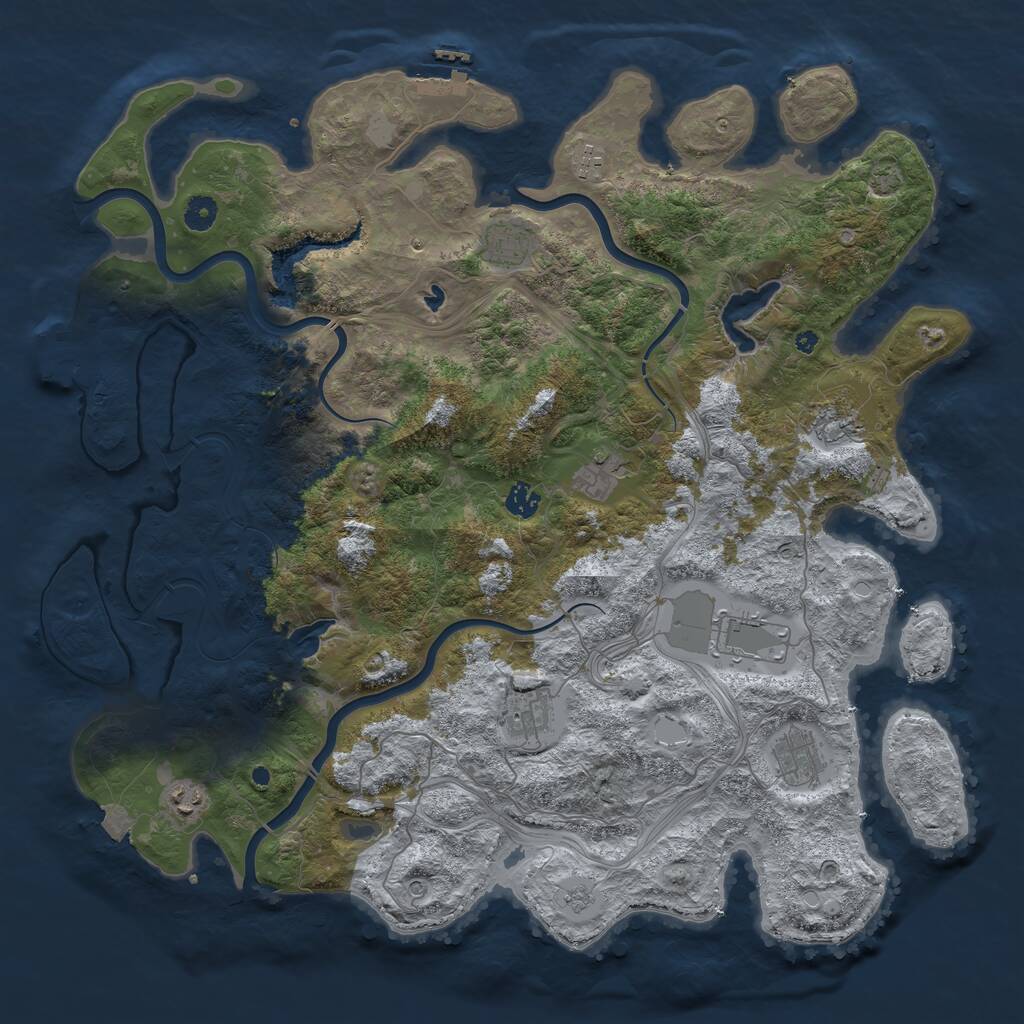 Rust Map: Procedural Map, Size: 4500, Seed: 893916496, 15 Monuments