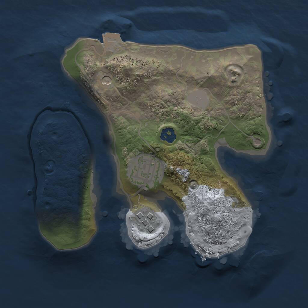 Rust Map: Procedural Map, Size: 2000, Seed: 1583682093, 4 Monuments