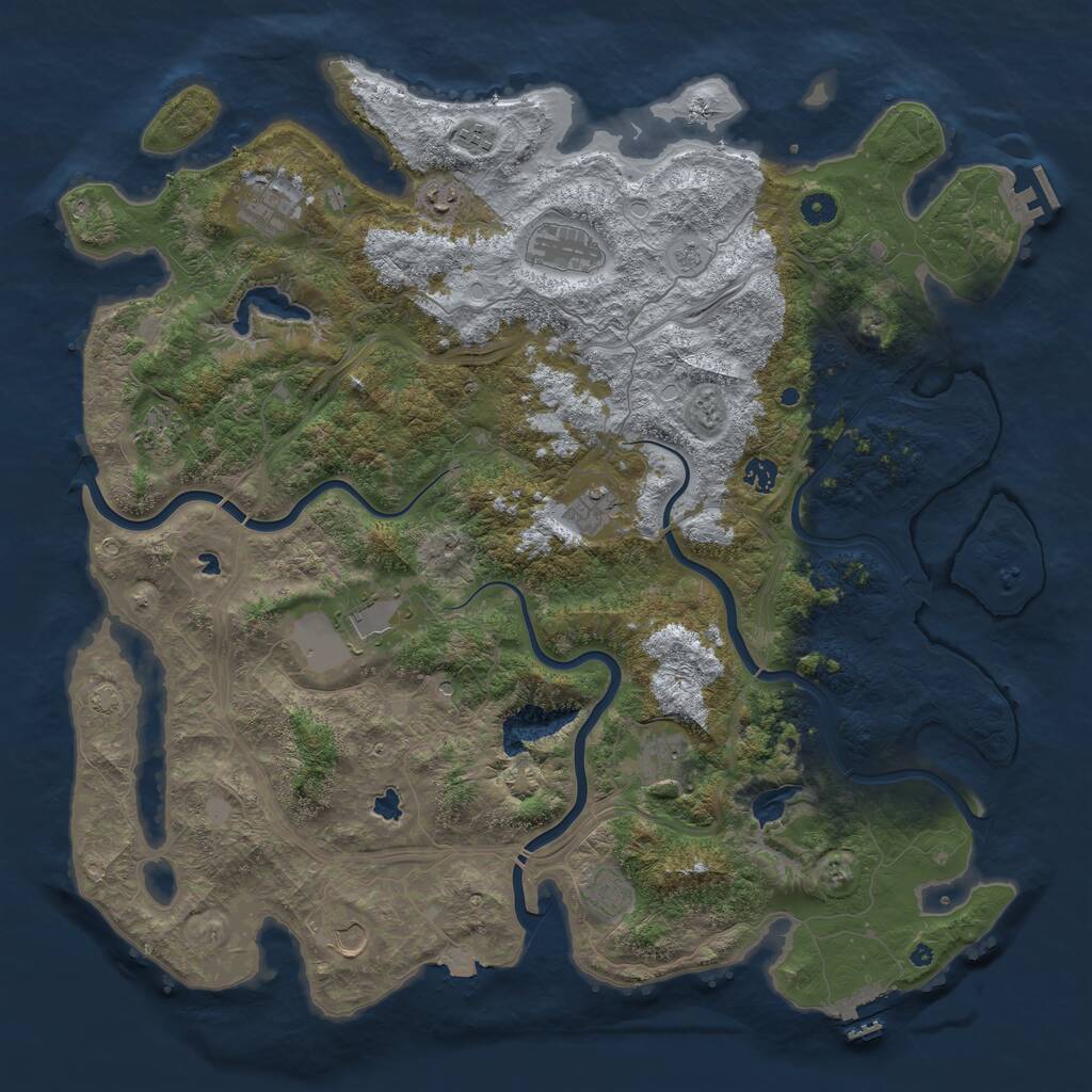 Rust Map: Procedural Map, Size: 4800, Seed: 500340618, 17 Monuments