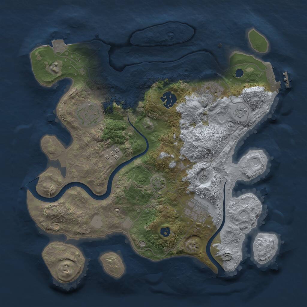 Rust Map: Procedural Map, Size: 3000, Seed: 425589870, 10 Monuments
