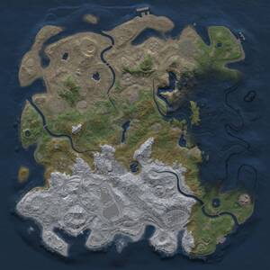 Thumbnail Rust Map: Procedural Map, Size: 4500, Seed: 52442, 17 Monuments