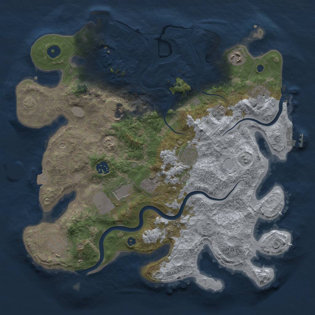 Rust Map: Procedural Map, Size: 3700, Seed: 22008784, 15 Monuments