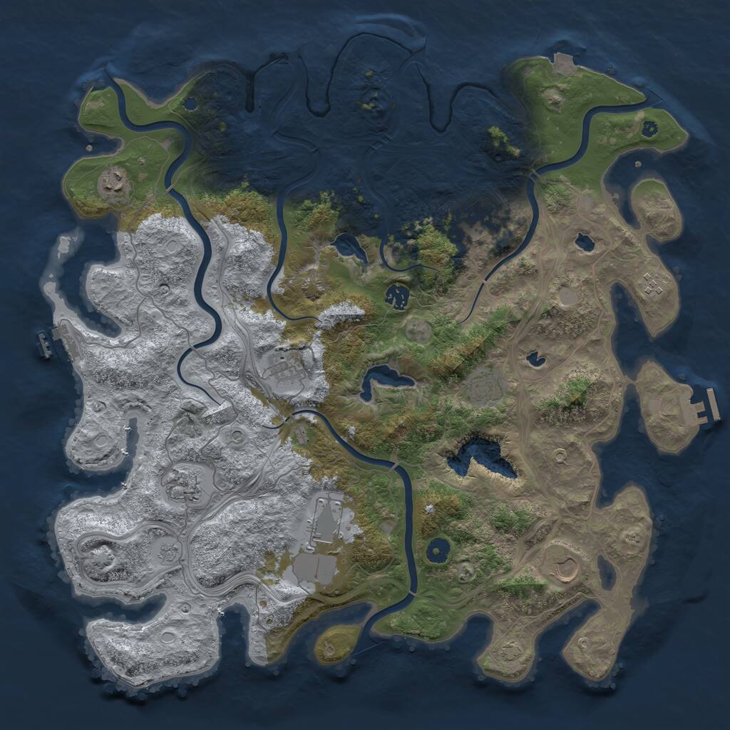 Rust Map: Procedural Map, Size: 4500, Seed: 1170752569, 15 Monuments