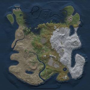 Thumbnail Rust Map: Procedural Map, Size: 3500, Seed: 354374488, 12 Monuments