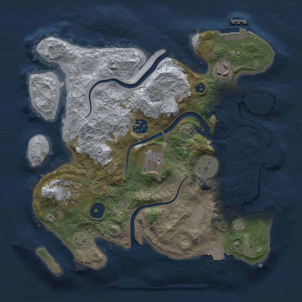 Rust Map: Procedural Map, Size: 3000, Seed: 667667, 12 Monuments