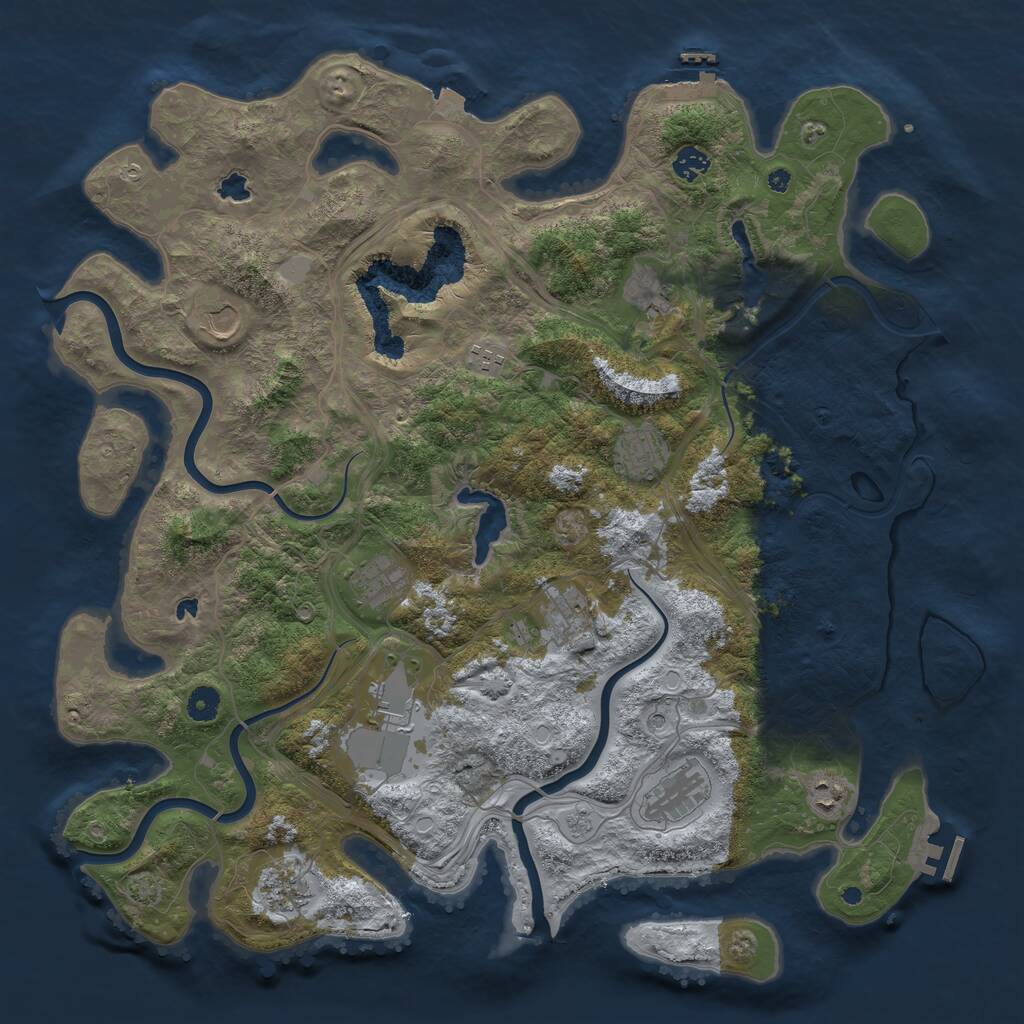 Rust Map: Procedural Map, Size: 4500, Seed: 110825, 17 Monuments