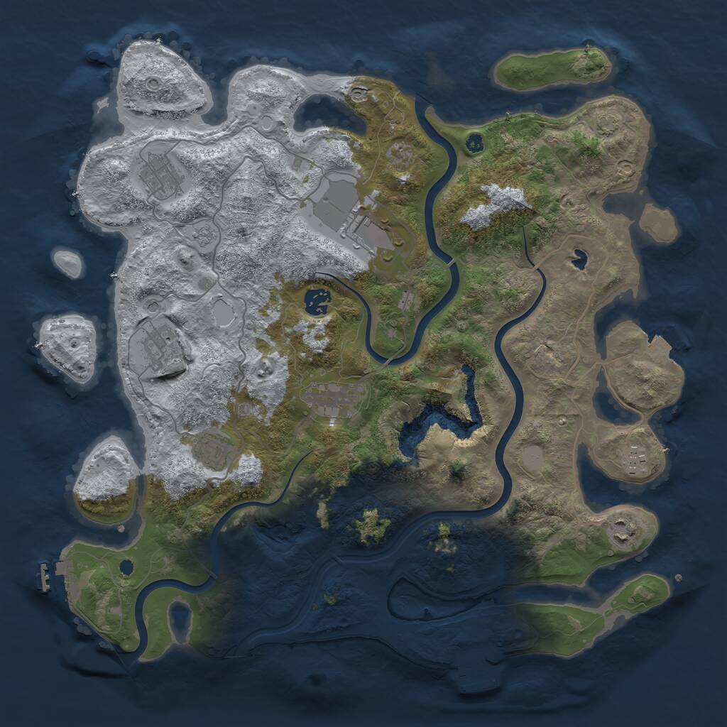 Rust Map: Procedural Map, Size: 4000, Seed: 564647856, 14 Monuments