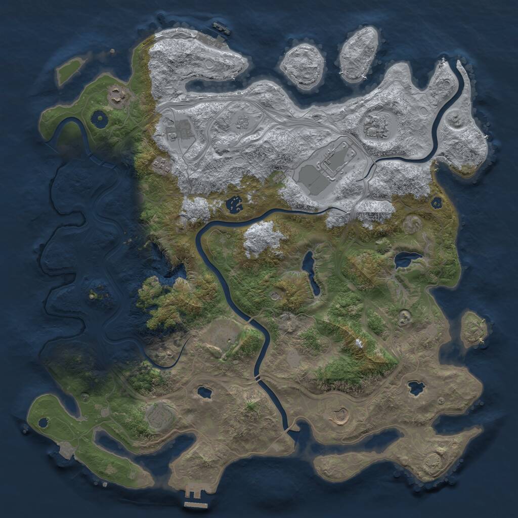 Rust Map: Procedural Map, Size: 4500, Seed: 111222, 15 Monuments