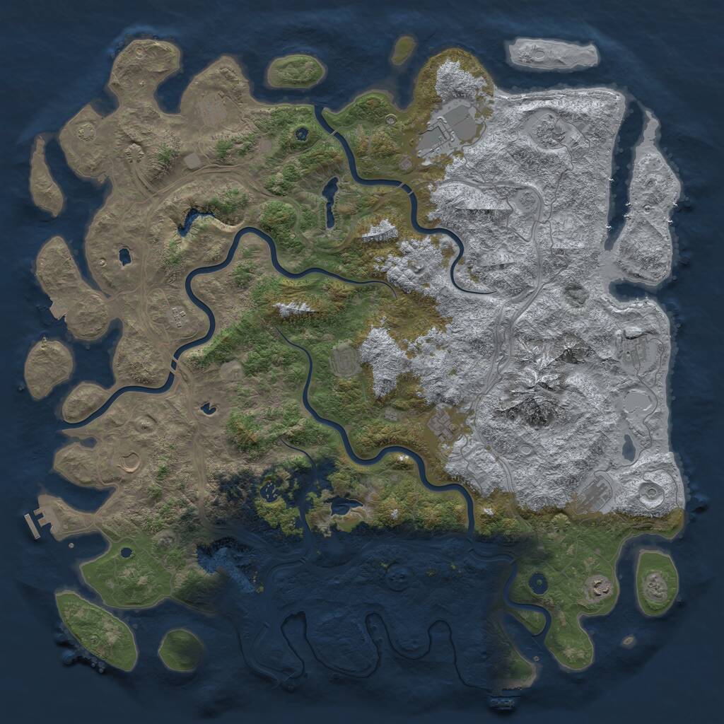 Rust Map: Procedural Map, Size: 5500, Seed: 21092224, 17 Monuments