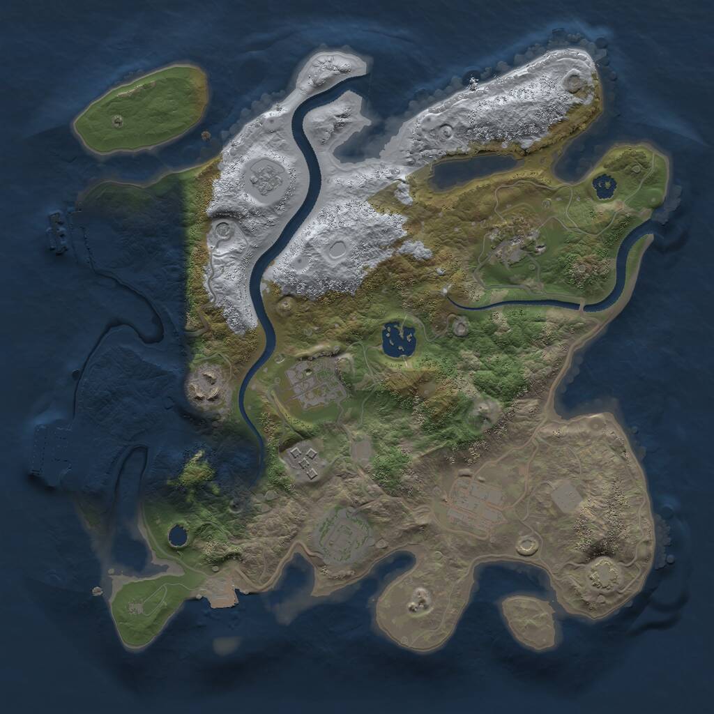 Rust Map: Procedural Map, Size: 3000, Seed: 14326, 13 Monuments