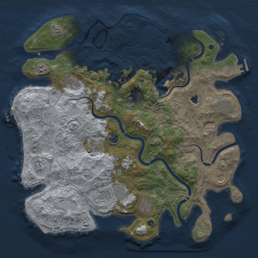 Rust Map: Procedural Map, Size: 4250, Seed: 673579435, 17 Monuments