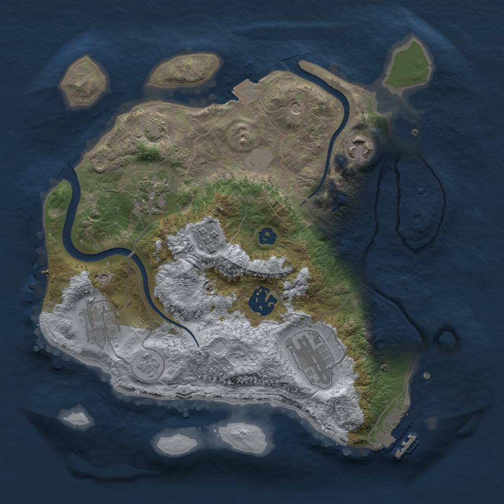 Rust Map: Procedural Map, Size: 2800, Seed: 966788536, 11 Monuments