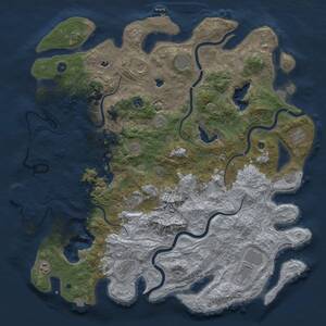 Thumbnail Rust Map: Procedural Map, Size: 5000, Seed: 543535917, 17 Monuments