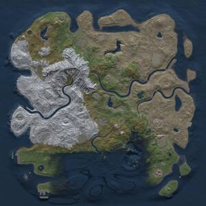 Thumbnail Rust Map: Procedural Map, Size: 5000, Seed: 1696419466, 17 Monuments