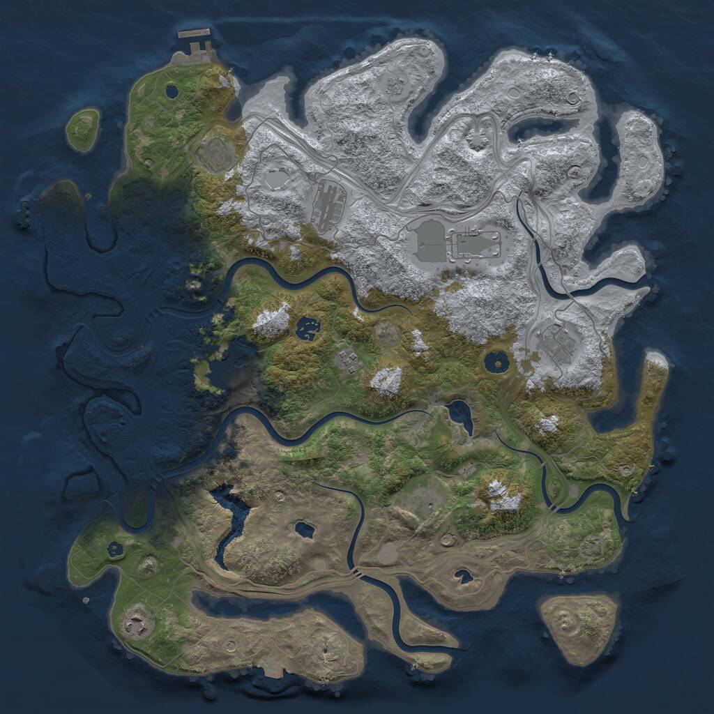 Rust Map: Procedural Map, Size: 4500, Seed: 1789233807, 15 Monuments