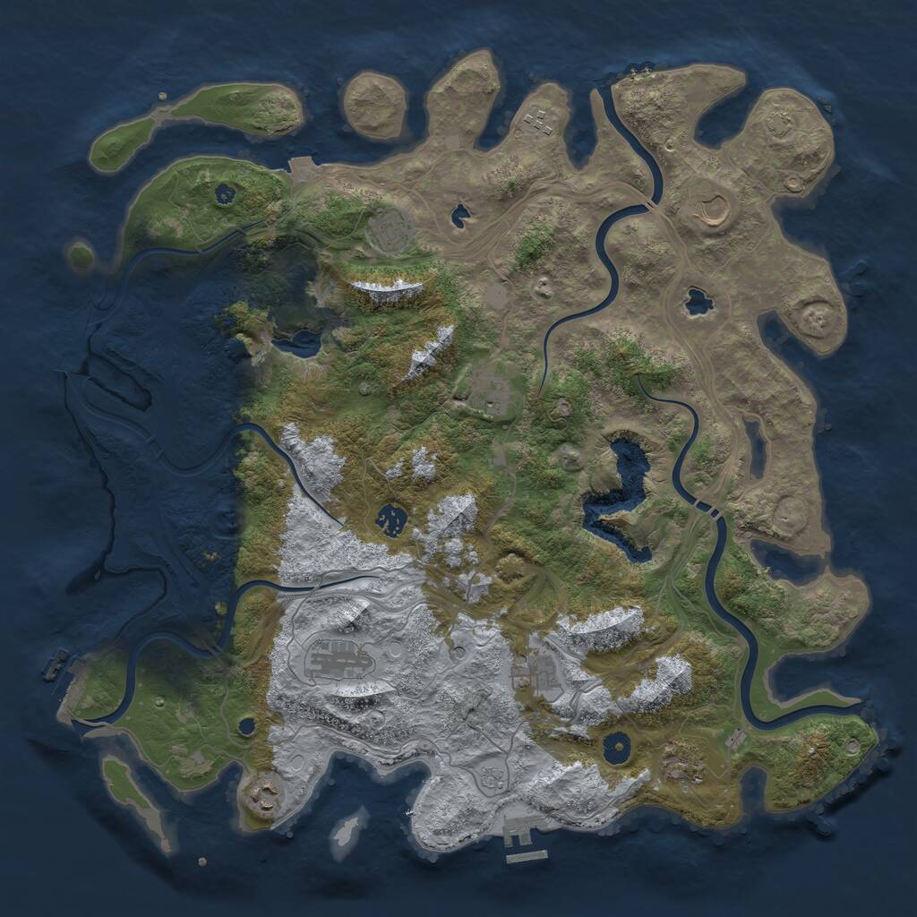 Rust Map: Procedural Map, Size: 4500, Seed: 326279889, 15 Monuments