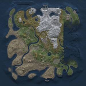 Thumbnail Rust Map: Procedural Map, Size: 3700, Seed: 950452539, 13 Monuments