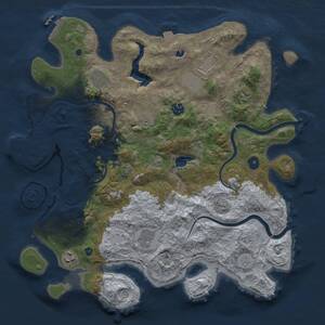 Thumbnail Rust Map: Procedural Map, Size: 4000, Seed: 746601263, 14 Monuments