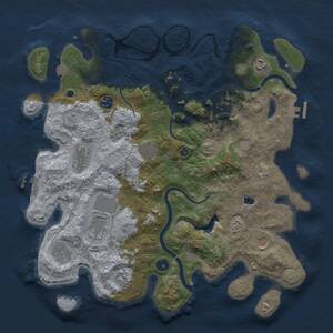 Thumbnail Rust Map: Procedural Map, Size: 4000, Seed: 870460559, 16 Monuments
