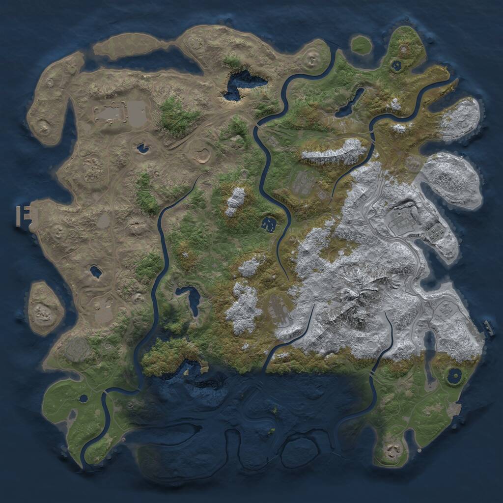 Rust Map: Procedural Map, Size: 5000, Seed: 589542533, 17 Monuments