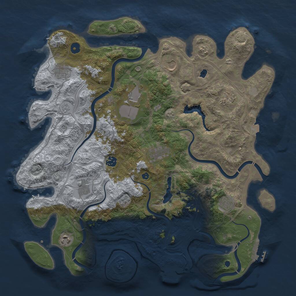 Rust Map: Procedural Map, Size: 4250, Seed: 213152744, 16 Monuments
