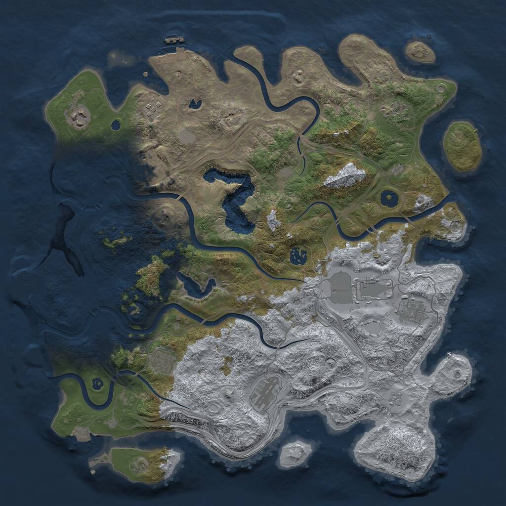 Rust Map: Procedural Map, Size: 4250, Seed: 327661425, 15 Monuments